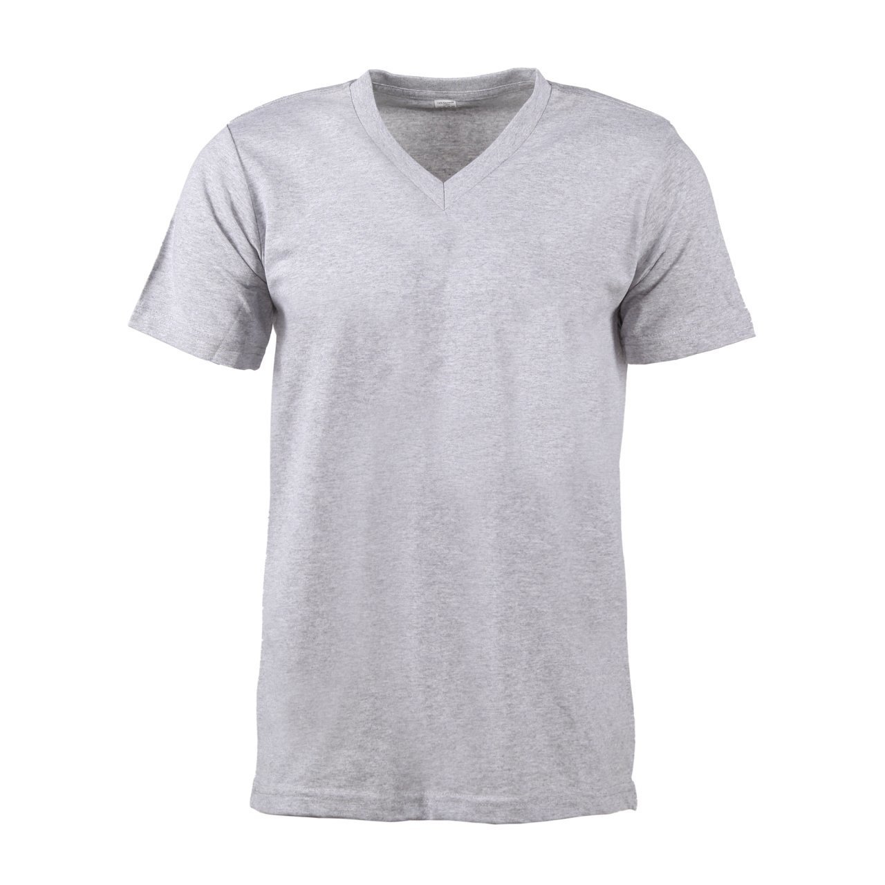 Melanj Gri V Yaka Kısa Kol T-Shirt GRİ - L