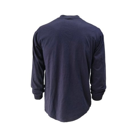 V Yaka  Lacivert Uzun Kol T-Shirt
