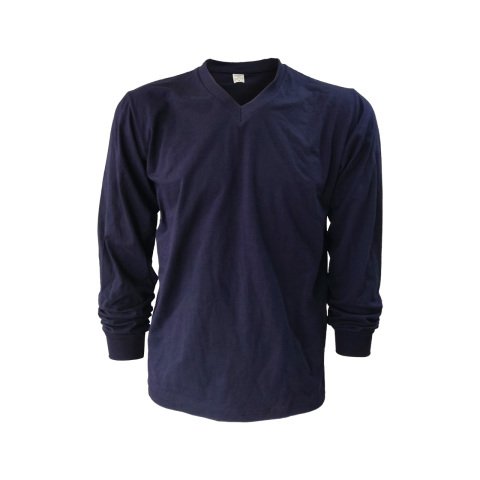 Lacivert V Yaka Uzun Kol T-Shirt