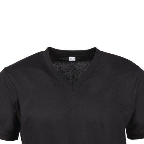 Siyah V Yaka Kısa Kol T-Shirt SİYAH - 5XL