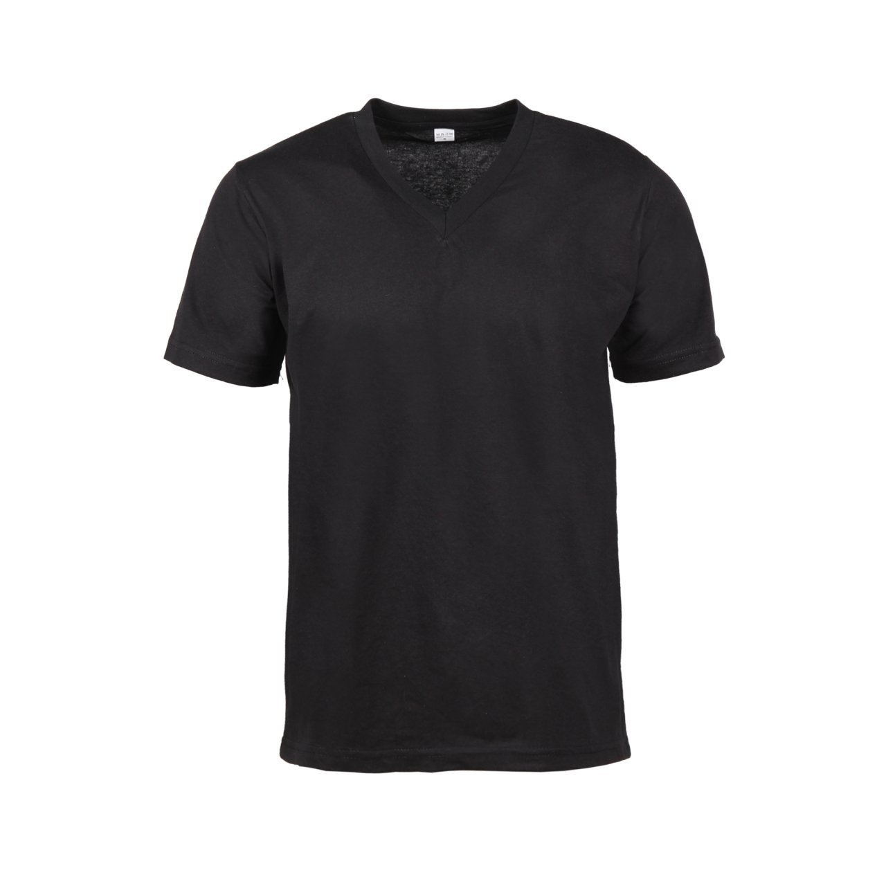 Siyah V Yaka Kısa Kol T-Shirt SİYAH - 4XL