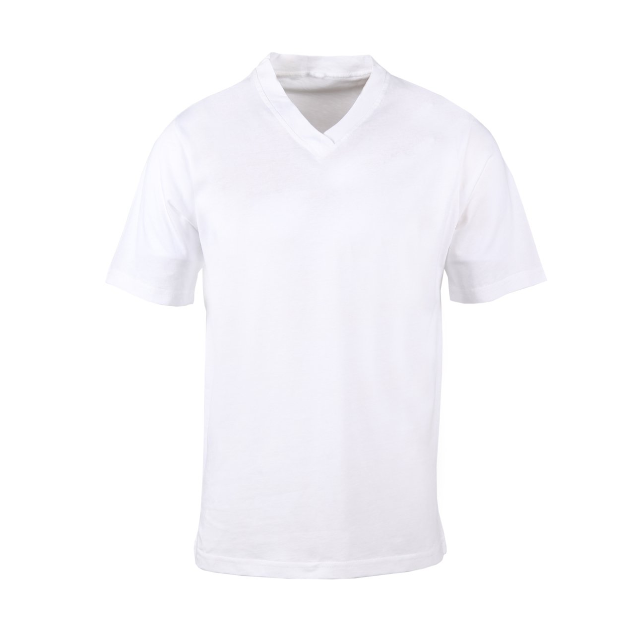 V Yaka Kısa Kol Beyaz T-Shirt