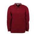 Kırmızı - Bordo Gömlek Yaka Uzun Kol T-shirt 4XL - BORDO