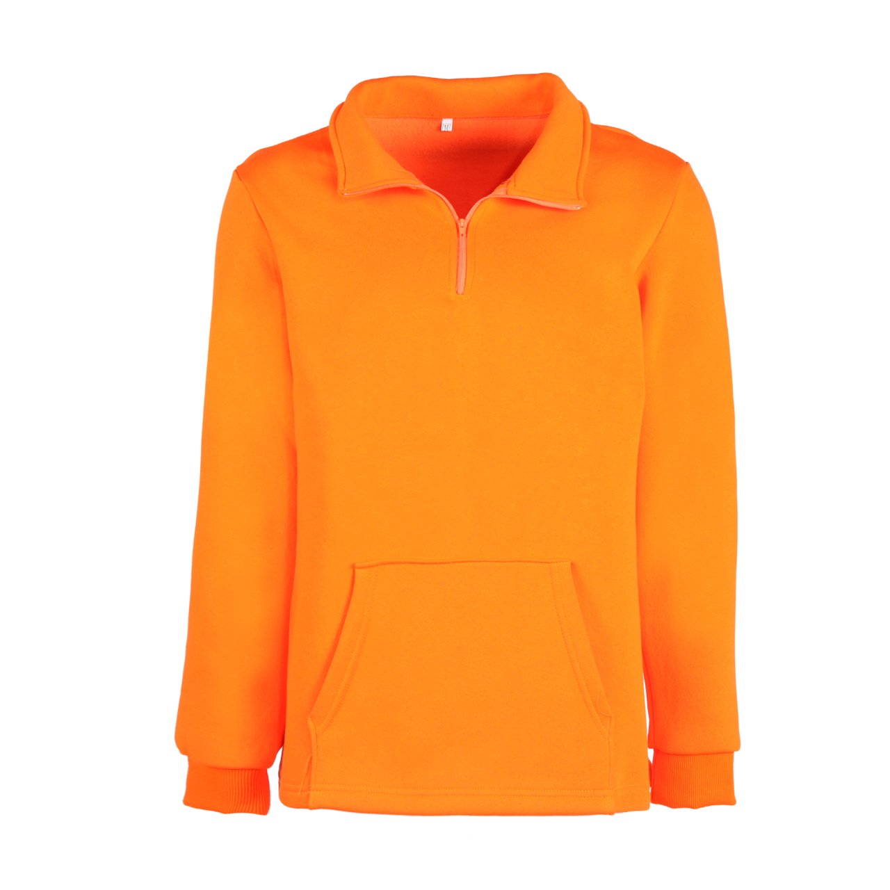 Boğaz Fermuarlı Turuncu Sweat