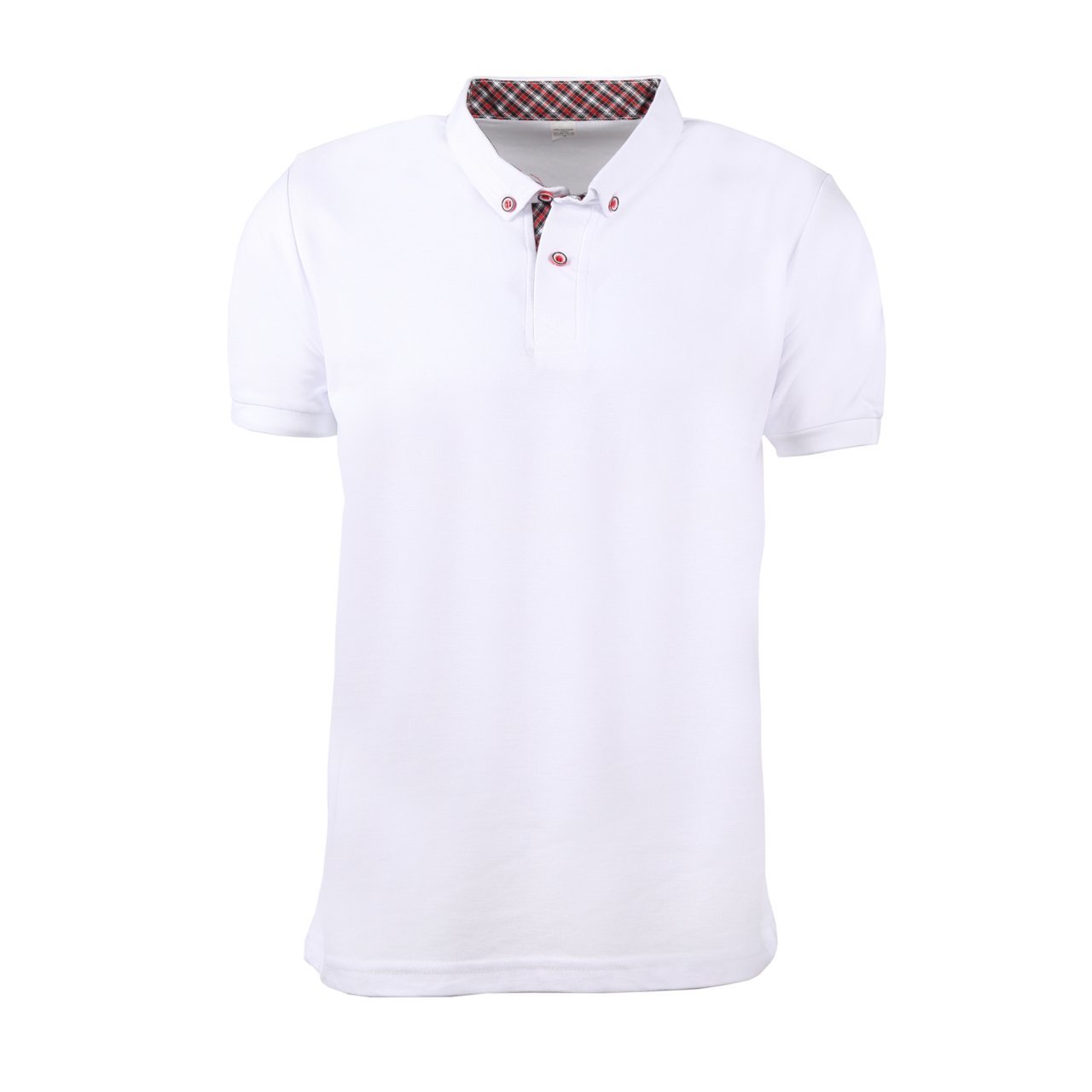 Beyaz Gömlek Yaka Kısa Kol T-shirt BEYAZ - S