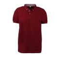 Bordo Gömlek Yaka Kısa Kol T-shirt