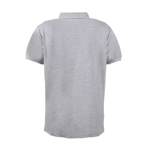 Melanj Gri Gömlek Yaka Kısa Kol T-shirt