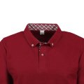Kırmızı - Bordo Gömlek Yaka Uzun Kol T-shirt M - BORDO