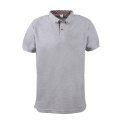 Melanj Gri Gömlek Yaka Kısa Kol T-shirt GRİ - L