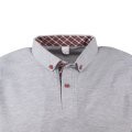 Melanj Gri Gömlek Yaka Kısa Kol T-shirt GRİ - XL