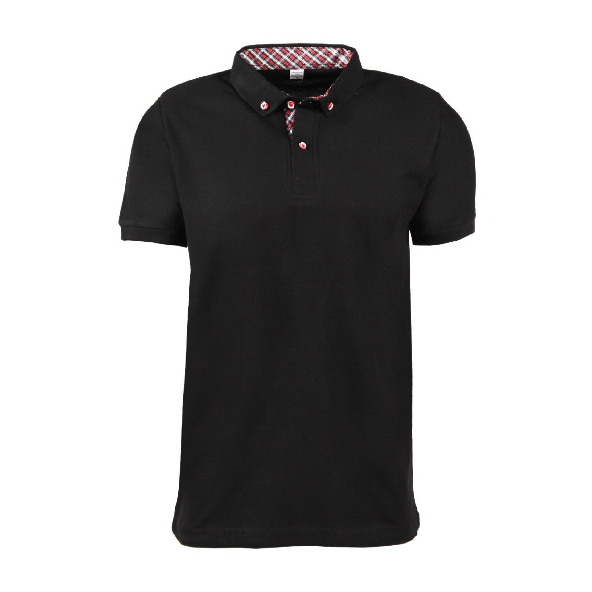 Siyah Gömlek Yaka Kısa Kol T-shirt