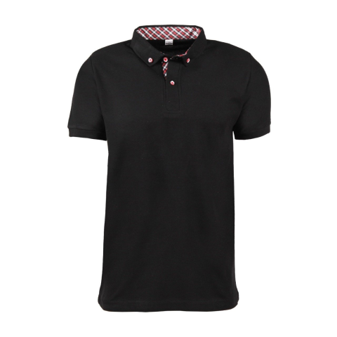 Siyah Gömlek Yaka Kısa Kol T-shirt