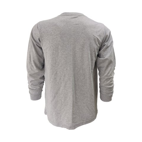 Gri V Yaka Uzun Kol T-Shirt