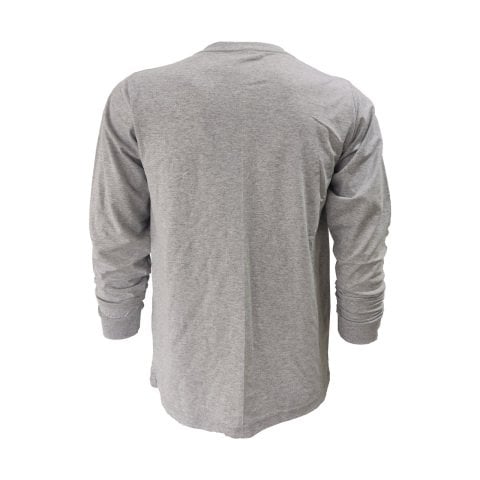 V Yaka Gri Uzun Kol T-Shirt