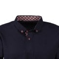 Lacivert Gömlek Yaka Kısa Kol T-shirt