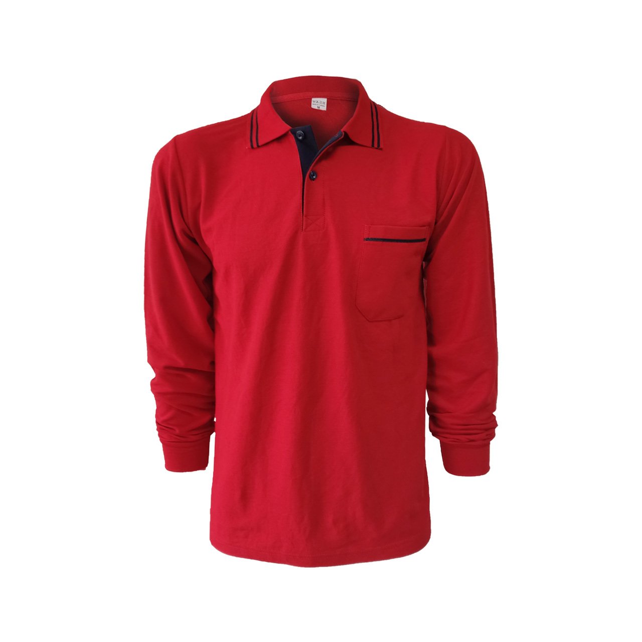 Kırmızı Uzun Kol Çift Çizgi T-shirt