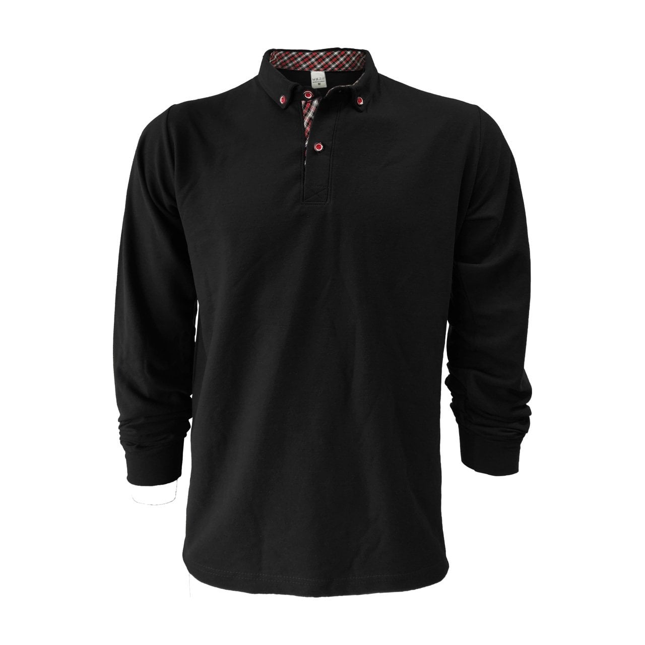 Siyah Gömlek Yaka Uzun Kol T-shirt