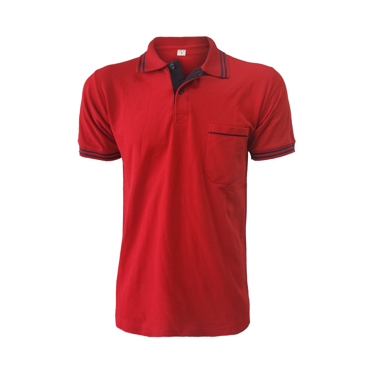 Kırmızı Kısa Kol  Çift Çizgili T-shirt