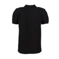 Siyah Kısa Kol Polo Yaka Çizgisiz T-shirt