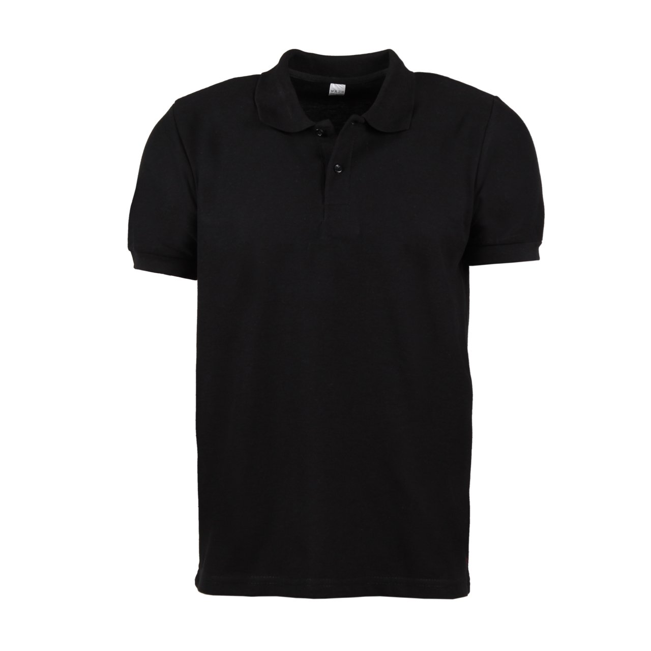 Siyah Kısa Kol Polo Yaka Çizgisiz T-shirt