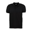 Siyah Kısa Kol Polo Yaka Çizgisiz T-shirt
