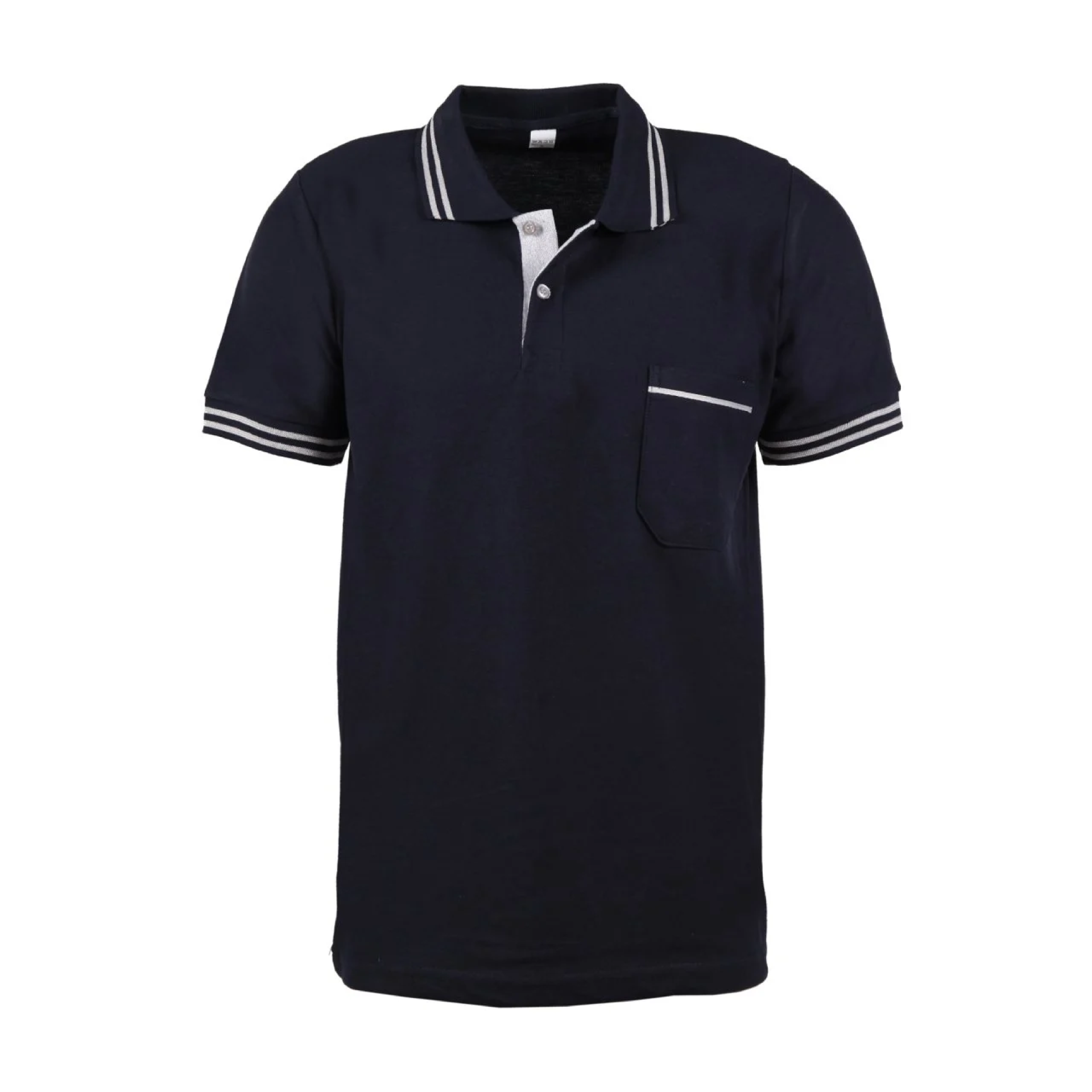 Lacivert Kısa Kol Polo Yaka Cepli T-shirt