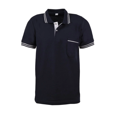 Lacivert Kısa Kol Polo Yaka Cepli T-shirt