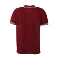 Bordo Kısa Kol T-shirt Çift Çizgili Cepli