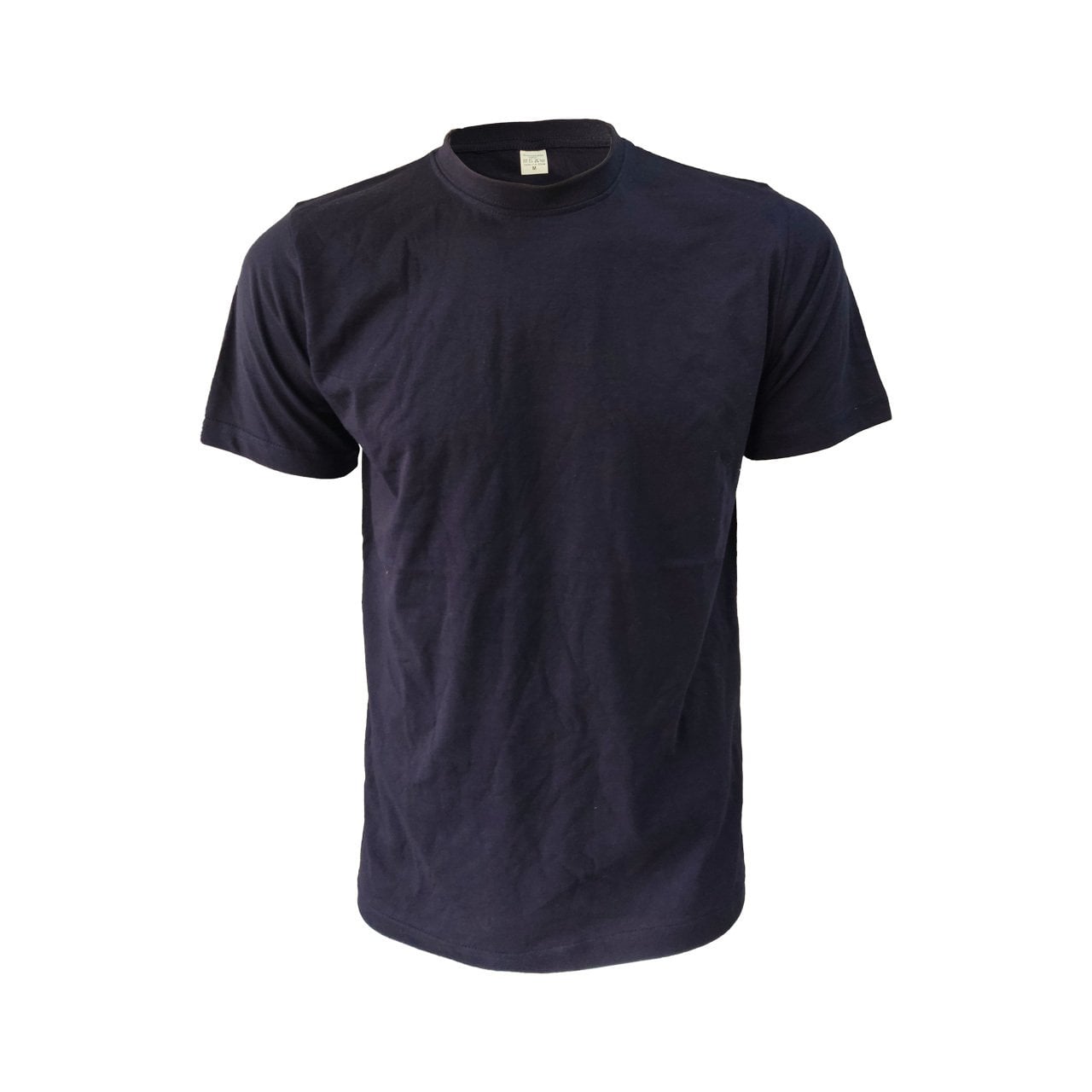 Sıfır Yaka Lacivert Kısa Kol T-Shirt