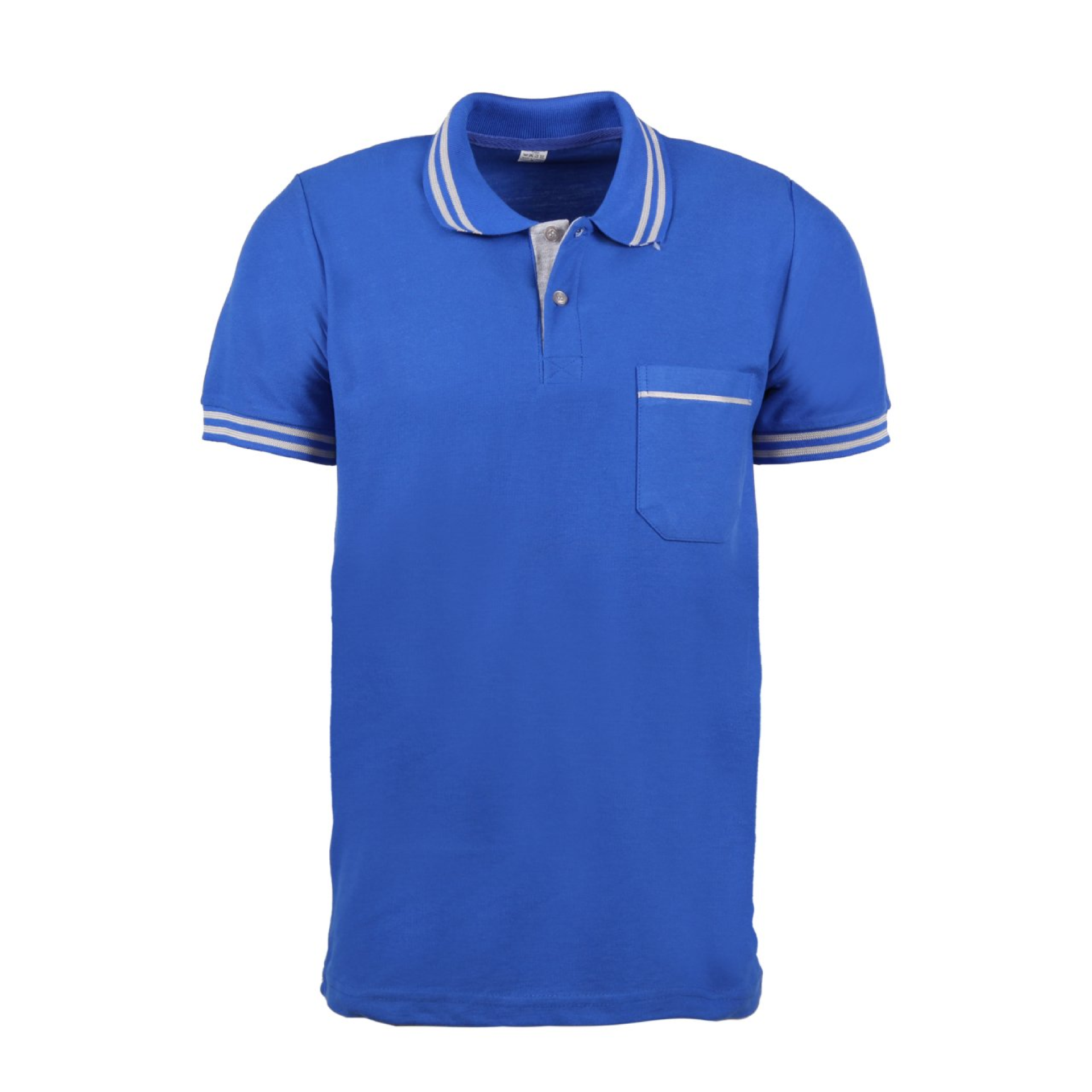 Saks Mavi Kısa Kol Polo Yaka Cepli T-shirt