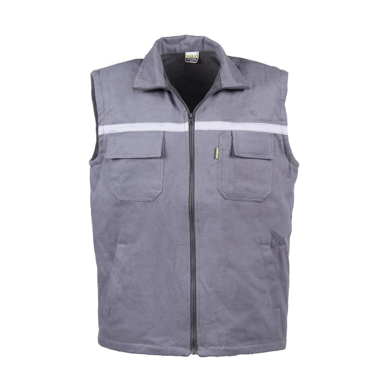 Gri 7/7 Elyaf+Polar Kışlık Yelek