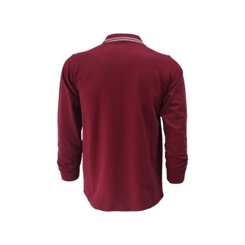 Bordo Uzun Kol Polo Yaka T-shirt