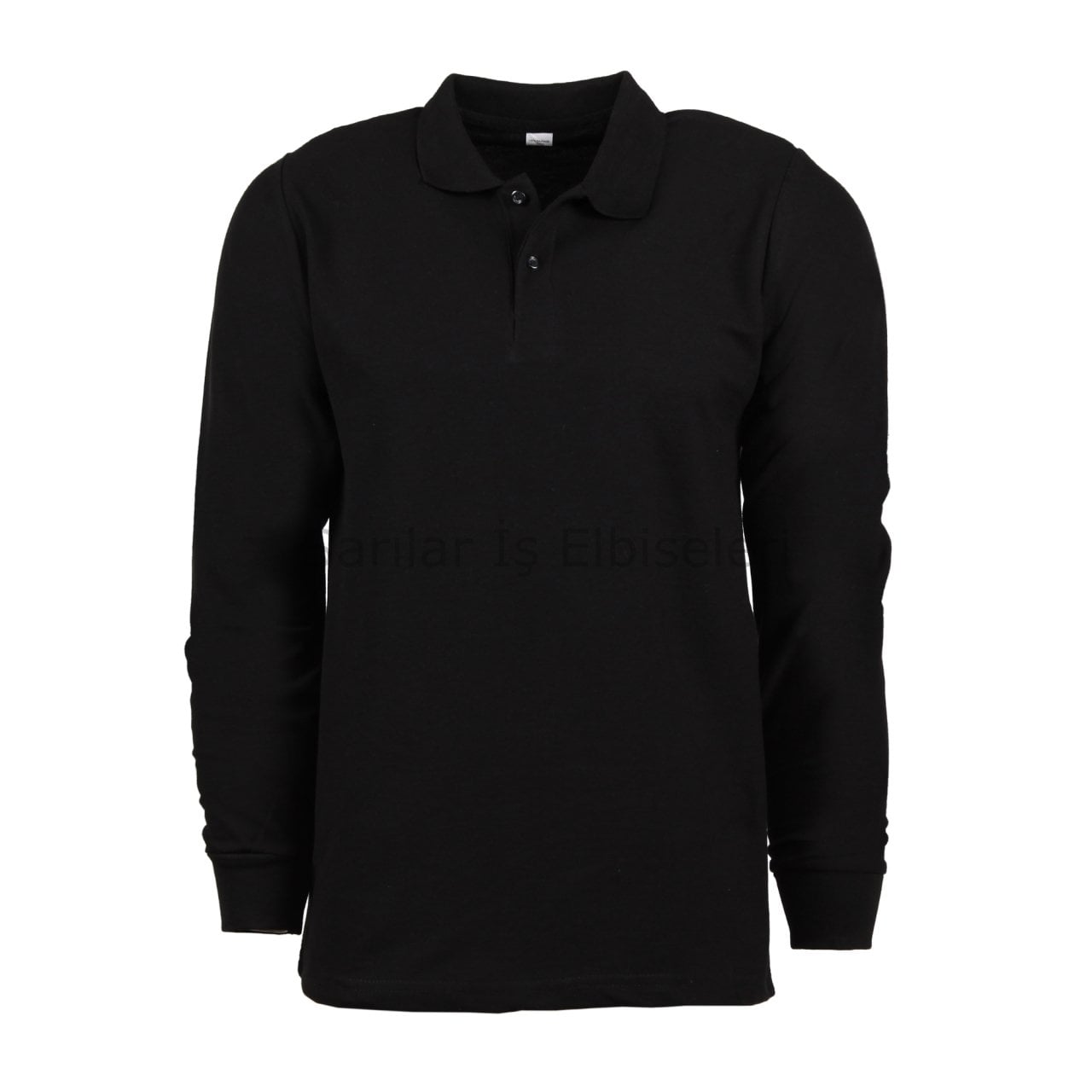 2 İp Polo Yaka Siyah Sweat